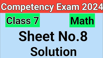 Class 7 |Maths| Weekly Competency Practice Sheets|Sheet No 8| PSEB@Sunnyedu7