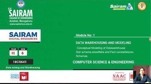 Lecture video_18CS641_Module 1_Conceptual modeling of datawarehousig_M.Sheela devi