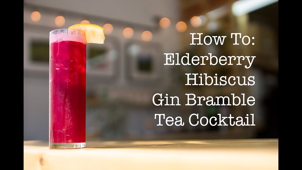 Elderberry-Hibiscus Gin Bramble Herbal Tea Cocktail | Genuine Tea