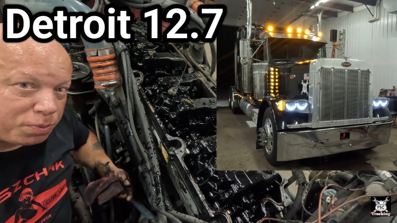 Valve & Injector Adjustment. 60 Series 12.7 Detroit Overhead On Black ...