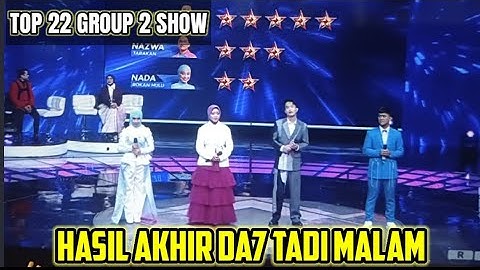 HASIL AKHIR GROUP 2 SHOW TOP 22 DANGDUT ACADEMY 7 TADI MALAM