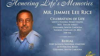 Mr. Jimmie Lee Rice- February 23, 2021 - Leevy's Funeral Home Livestream