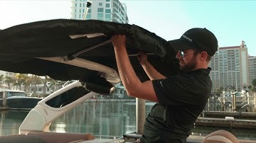 How to deploy the Bimini on the Ion Tower | Harris Pontoon Boats