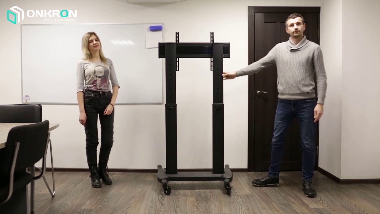Video instruction of height adjustment for ONKRON mobile tv stand