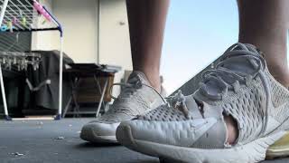 Trashed Nike Air Max 270 Toe Wiggle, Shoeplay & Popped Air Bubble