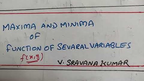 Maxima and Minima in telugu-2 function of two Variables