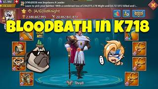 Lords Mobile - 1stKnight Wrecking Havoc in K718! Craziest BloodBtah. Full T5 rallies?