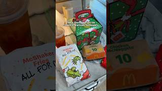 The shaker fries were so good! 🍟🥒 The Grinch meal at McDonald’s! 🎄