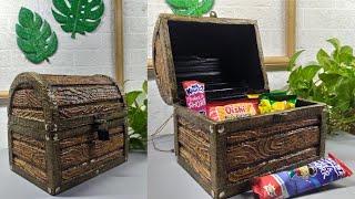 AMAZING IDEAS, MAKE A TREASURE CARD FROM USED CARDBOARDS, EASY CARDBOARD CRAFT