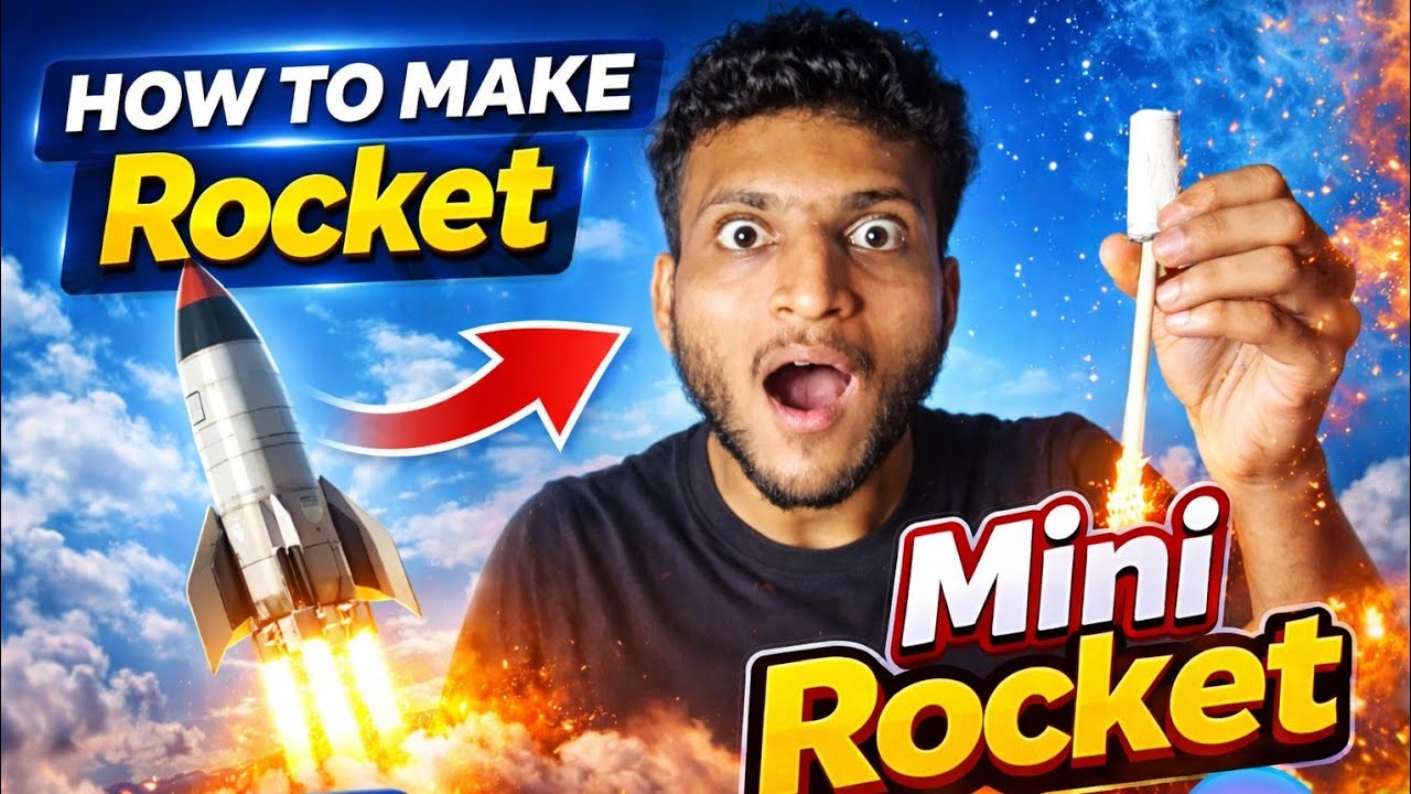 How to Make a Mini Rocket at Home 🚀 | Easy DIY Science Experiment (Safe & Fun)