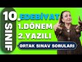 10 SINIF EDEBİYAT 1.DÖNEM 2.YAZILI / İL GENELİ ORTAK YAZILI / YAZILI SORULARI 2