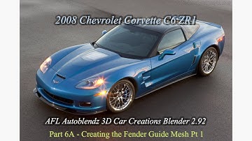 Blender 3D Car Modelling Tutorial of a 2008 Chevrolet Corvette C6 ZR1 Ep 6 Pt 1 - Fender Guide Mesh