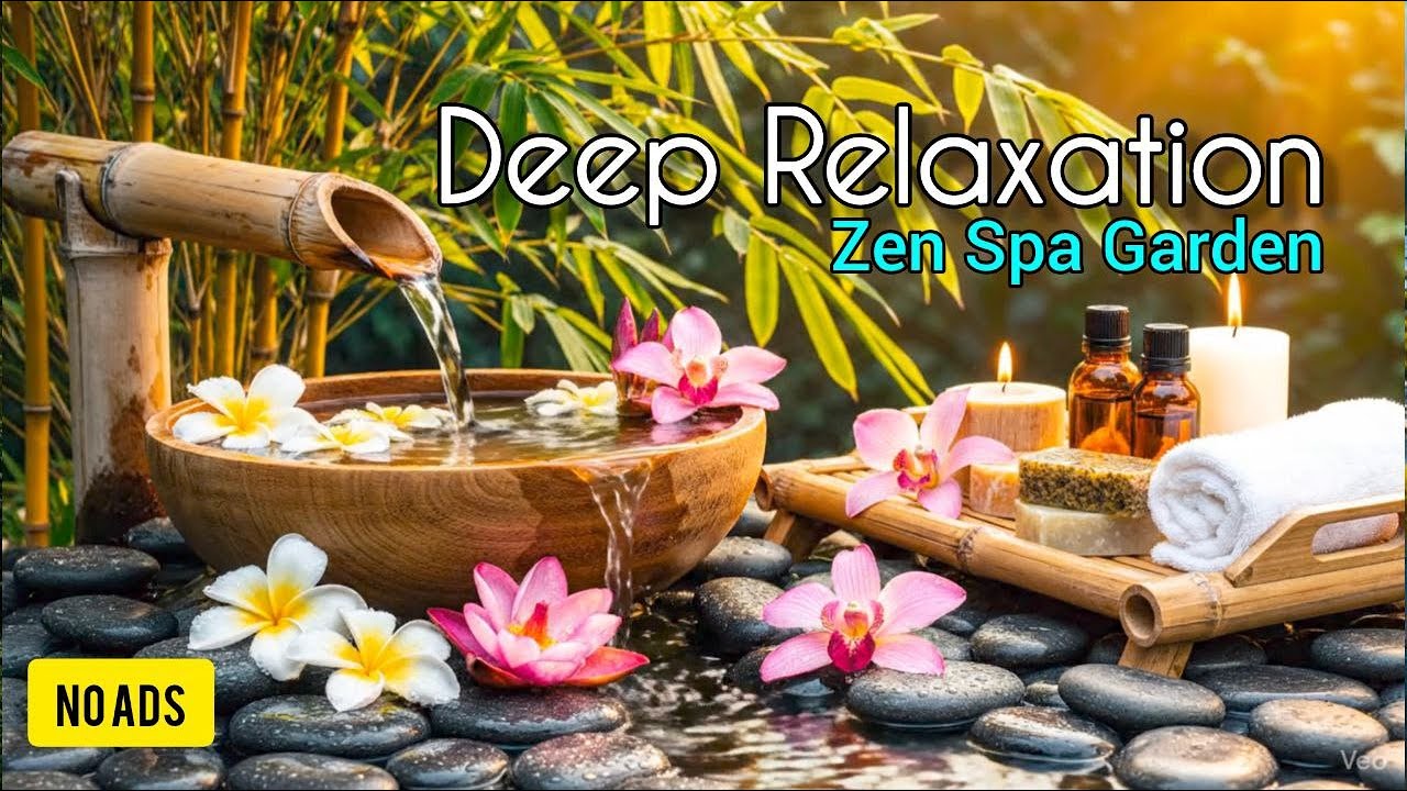 Zen Spa Garden | Flowing Water & Gentle Nature Sounds for Deep ...