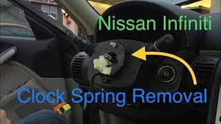 Clock spring replacement, Fix horn, fix steering wheel buttons Nissan & Infiniti  G35 remove air bag