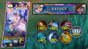 SAVAGE!! LAYLA SOLO HIGH RANK MATCH NEW BROKEN DAMAGE BUILD! - MLBB