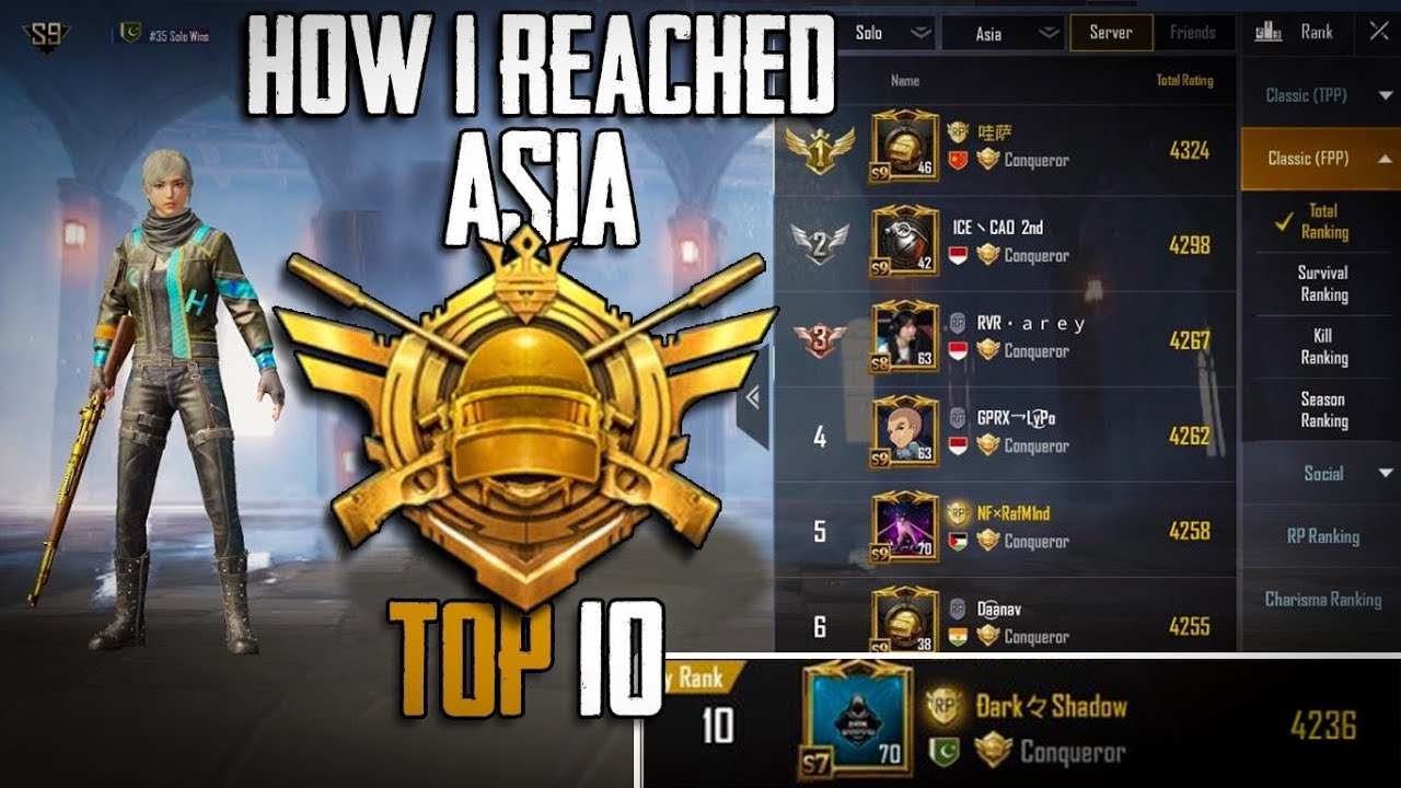 How I Reached Conqueror In Asia Server Youtube