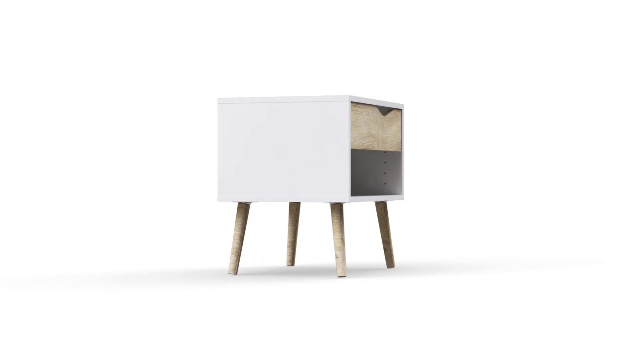 Nachttisch Eiche Weiß - The Cool Designs