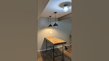 Industrial butcher block island and matching end table build.