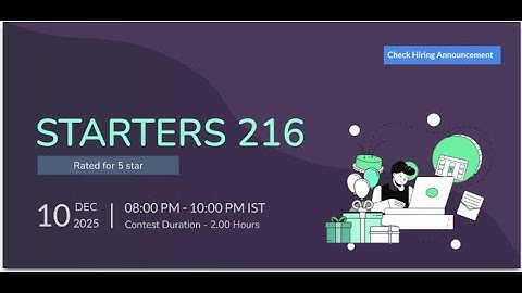STARTERS 216 || Codechef contest LIVE  || #codechef #coding #programming #contest
