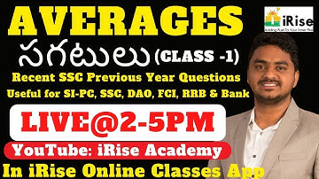 Averages (Recent SSC Previous Questions) Live By Rajashekhar sir