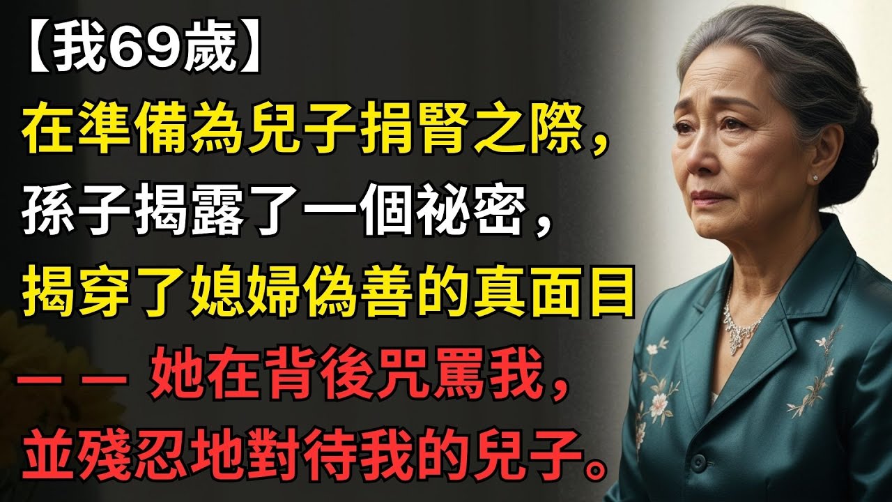 【我69歲】在準備為兒子捐腎之際，孫子揭露了一個祕密，揭穿了媳婦偽善的真面目——她在背後咒罵我，並殘忍地對待我的兒子。我開始著手計畫，讓她付出代價。
