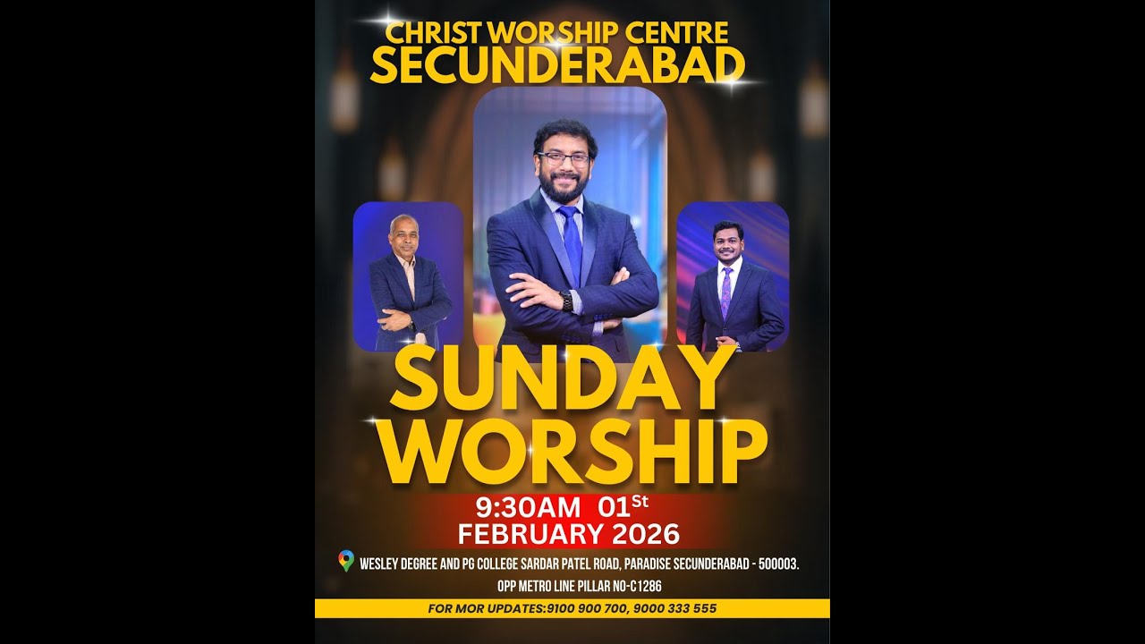 01 FEB 2026 || Sunday Service || Christ Worship Center || Secunderabad