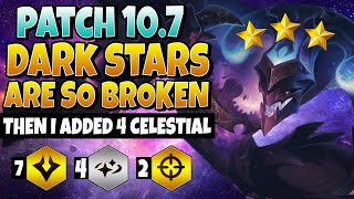 PLZ NERF DARK STAR | ⭐⭐⭐ 3 Star Shaco w\/ 7 Dark Stars \& 4 Celestials | Patch 10.7 TFT Set 3 Galaxies