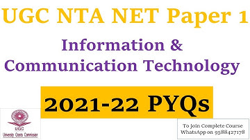 ICT | 2021-22 PYQs | Latest Questions|  UGC NTA Paper 1 2022