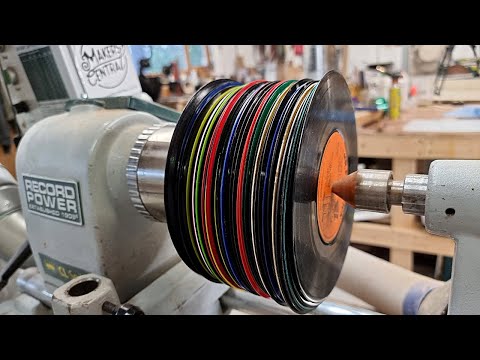 Woodturning - All My Parents Vintage Vinyl Records !