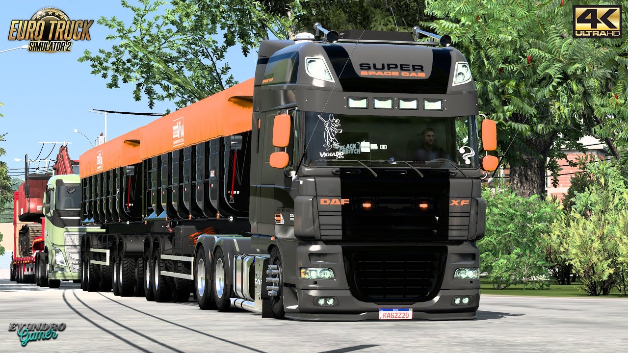 Carregamento Dinamico Sója (54 t) DAF 105/560CV Rodocaçamba Levtec Rossetti Ets2 V1.55