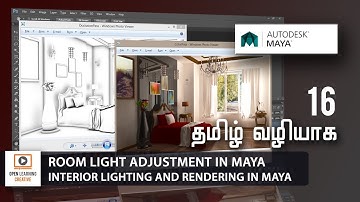 Interior GI Lighting and Rendering|Room Light Adjustment in Maya | Lesson 16/20 | Tamil Tutorial