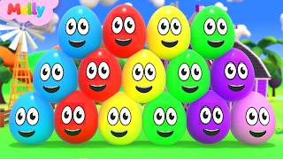 Learning Colors and Numbers Songs | Colorful Eggs on the Farm | Melly Nursery Rhymes &amp; Kids Songs