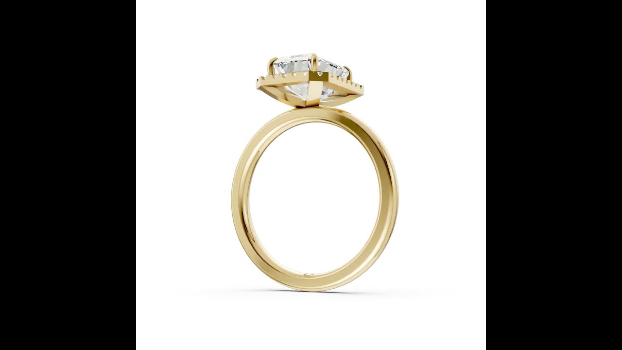 Emerald Cut Lab Created Diamond Halo Anniversary Ring