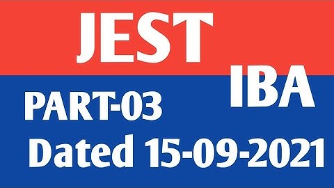 JEST STS IBA TEST DATED 15-09-2021| Today JEST paper in sindh by sts part-03