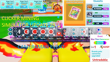Clicker Mining Simulator Update 29 New Cameraman Event , Map Quest in Dinossaur Mine and more