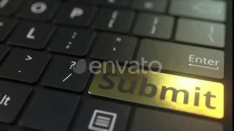 Black Computer Keyboard and Gold Submit Key | Motion Graphics - Envato elements