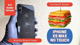 HARD DROP! iPhone XS Max with No Touch  How To Bottom Board Swap  Sandwich Repair