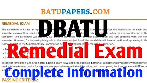 🔴 DBATU REMEDIAL EXAM COMPLETE INFORMATION 2022 - 2023 💪🔥🔥 | DBATU Latest Update of Remedial Exam 🔥