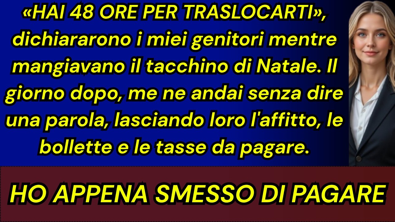 Ero tornata a casa per Natale dopo due anni, sperando di ricucire lo strappo con la mia famiglia. Invece, mentre mio padre tagliava il tacchino, mi guardò dritto negli occhi e disse: "Hai 48 ore...