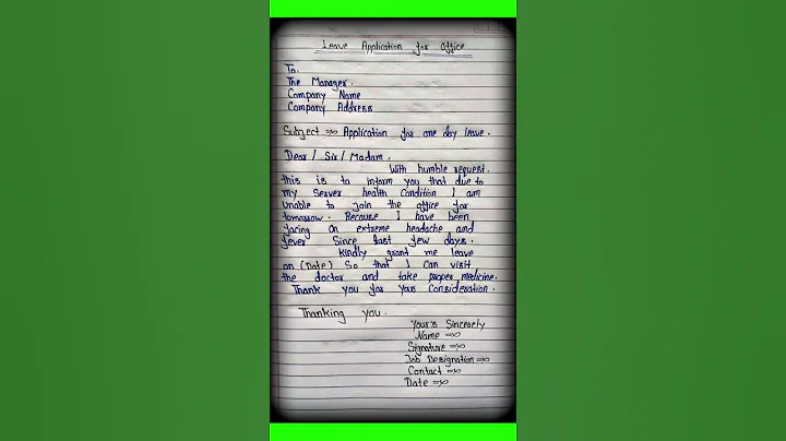 leave application for office | how to write leave application for office in english |