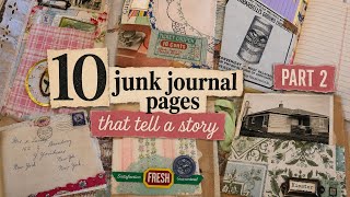 Decorating 10 Junk journal pages to tell a story | grandmas patchwork memoir