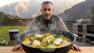 COOKING FISH in a CAULDRON in an OPEN FIRE