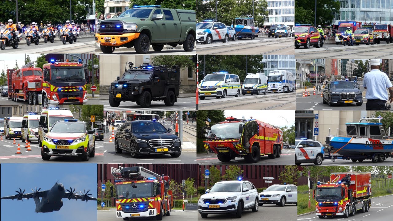 Militärparade 2024 Nationalfeiertag Parade Luxemburg (Regierung Luxemburg auf Einsatzfahrt)