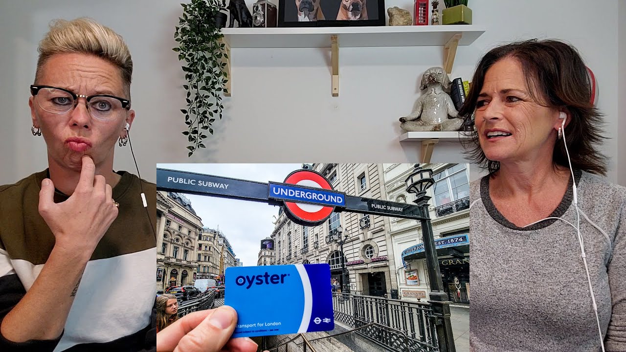 American Couple Reacts: How To Ride the London Tube! FIRST TIME REACTION! London Underground!