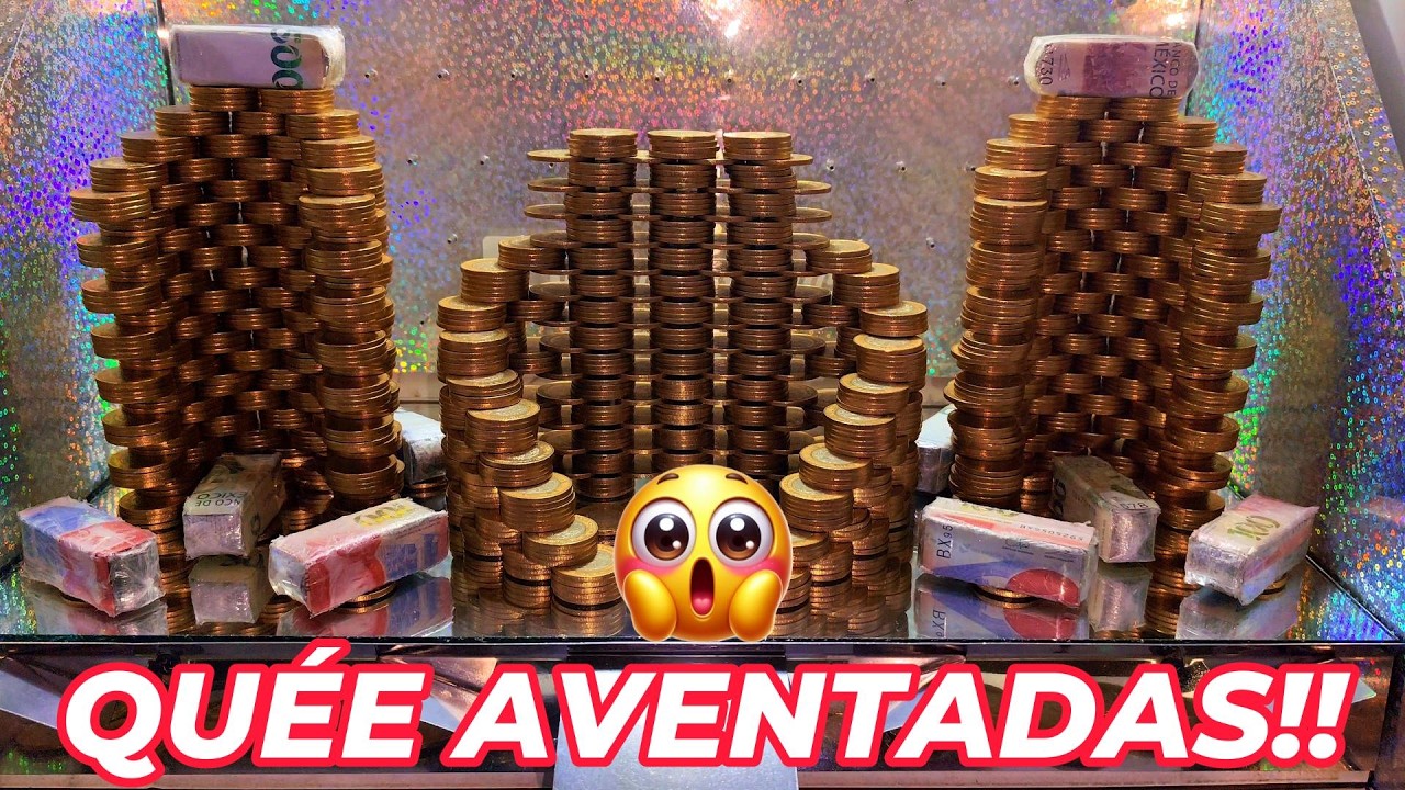VACÍANDO ÉSTA MAQUINA EMPUJAMONEDAS DE $10!!! #dinero #foryou #slotmachine #money #parati #monedas