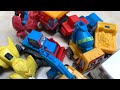 toy cars, racing cars, bulldozers, excavators, coal trucks, cement trucks, double-decker buses