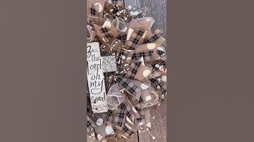 Deco Mesh Burlap Cross Wreath  #shorts