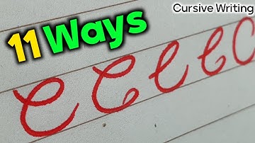 11 Ways to Master Cursive Writing of the Letter C: A Beginner