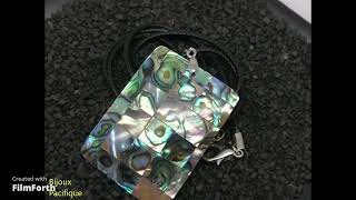 Pendentif en nacre d'abalone en forme de rectangle