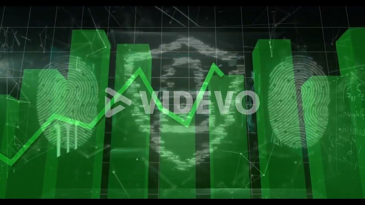 Security padlock icon and fingerprint biometric scanner against statistical data processing